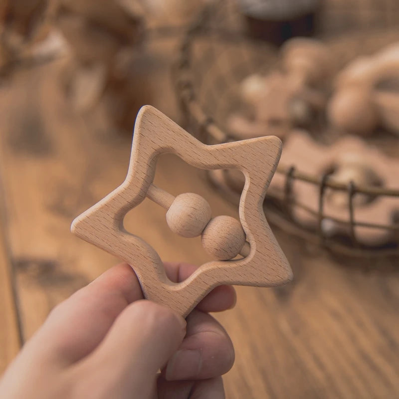 Wooden Baby Rattles Set