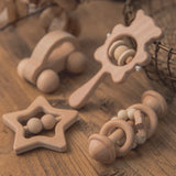 Wooden Baby Rattles Set