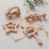 Wooden Baby Rattles Set