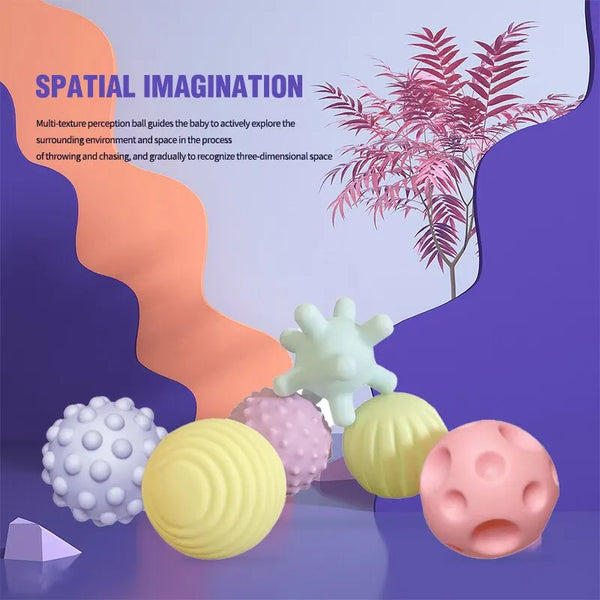 6PCS Baby Sensory Rattle Balls