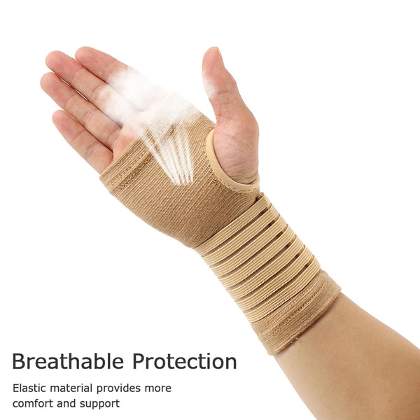 2PCS Beige Wrist Support Gloves