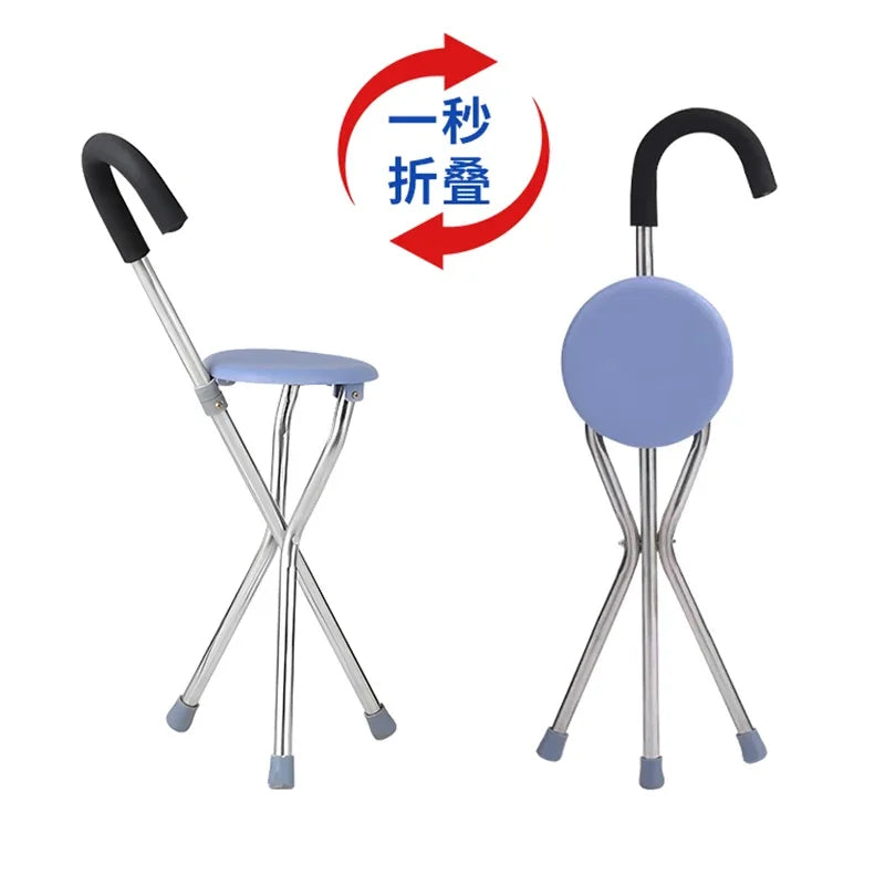 Walking Stick Ultralight Portable Old People Solid Stool