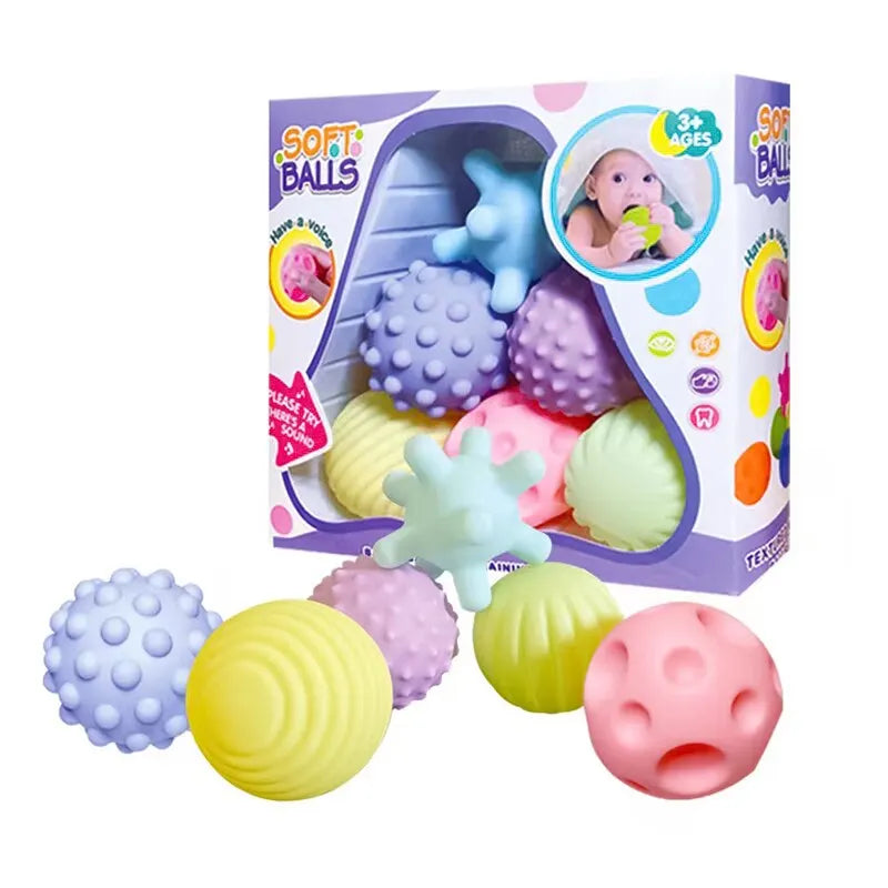 6PCS Baby Sensory Rattle Balls