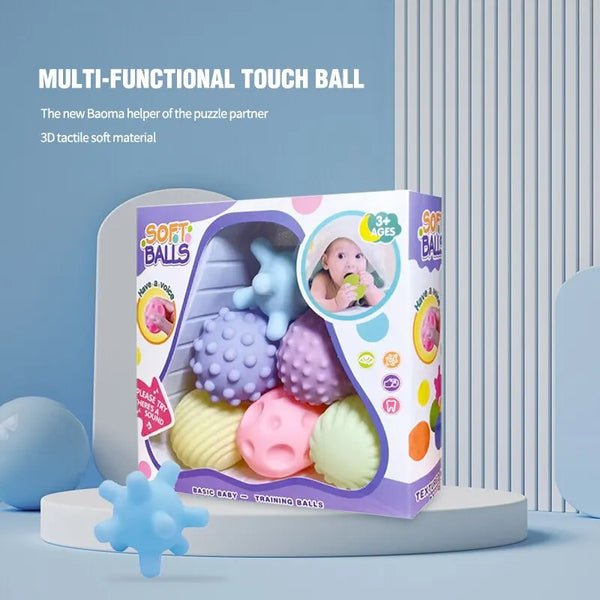 6PCS Baby Sensory Rattle Balls