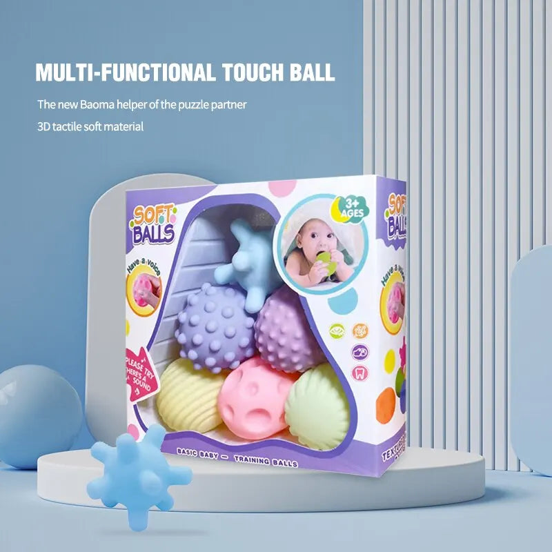6PCS Baby Sensory Rattle Balls