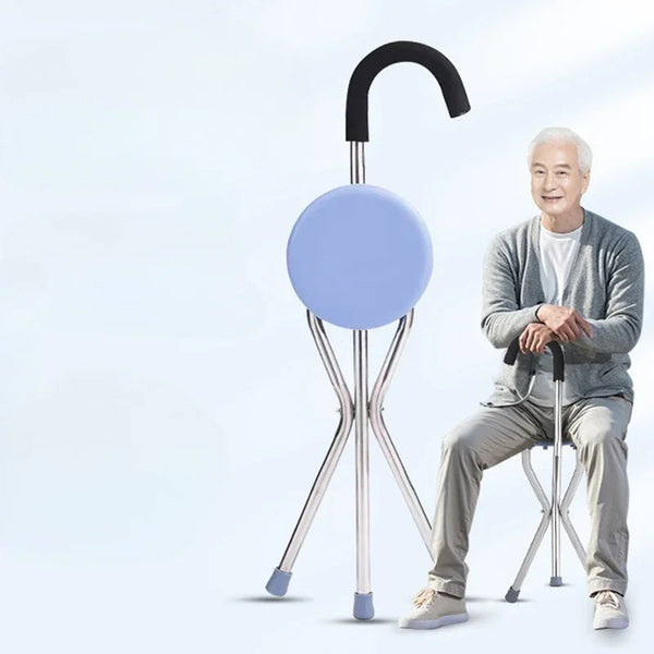 Walking Stick Ultralight Portable Old People Solid Stool