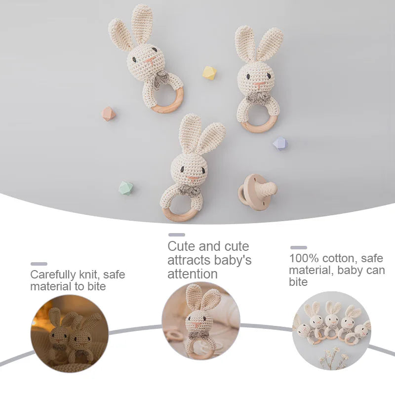 Baby Wooden Teether & Rattle