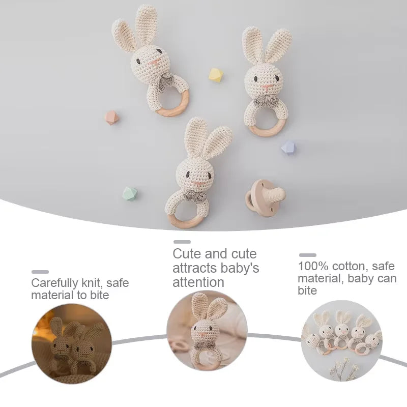 Baby Wooden Teether & Rattle