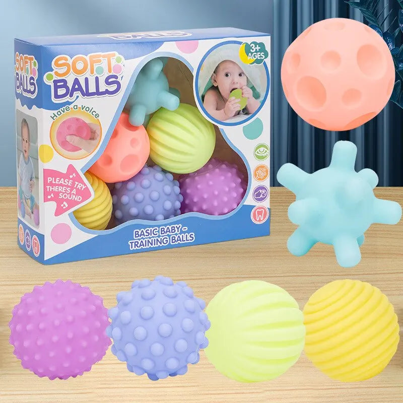 6PCS Baby Sensory Rattle Balls